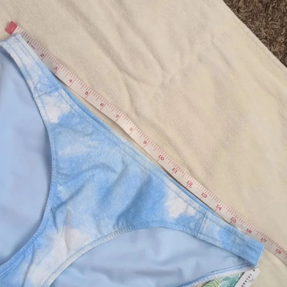 NWT Celebrity Pink Blue & White Tie Dye Bikini Bottom - Picture 12 of 12